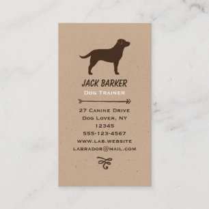 Chocolate Labrador Retriever Hund aveln Silhouette Visitkort