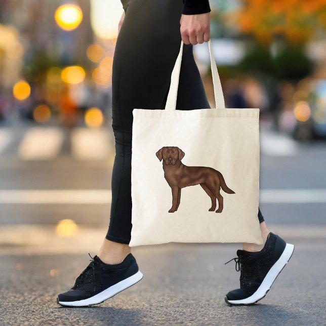 Chocolate Labrador Retriever Hund Brown Hund Art Tygkasse (Skapare uppladdad)