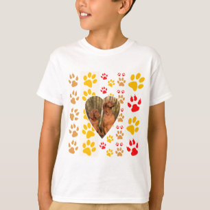 Chocolate Labrador Retriever Hund Hearts Paw Skriv Tee Shirt