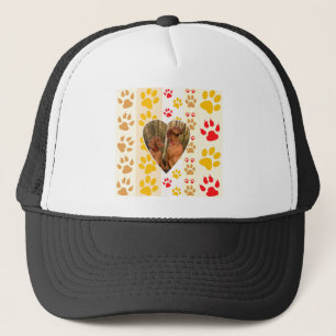 Chocolate Labrador Retriever Hund Hearts Paw Skriv Truckerkeps
