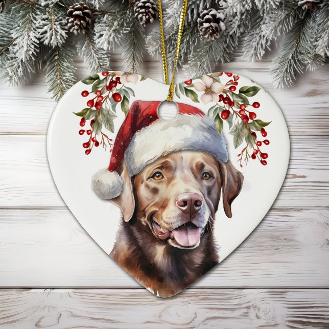 Chocolate Labrador Retriever Hund Holly Wandeans Julgransprydnad Keramik (Skapare uppladdad)