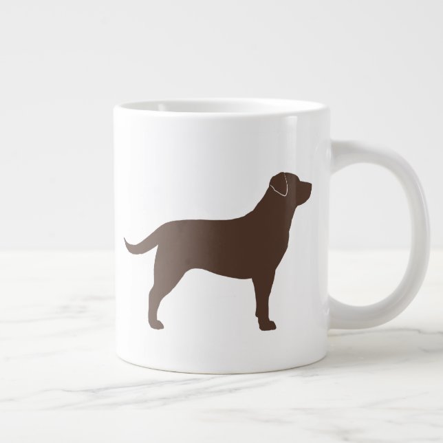 Chocolate Labrador Retriever Hund Silhouettes Jumbo Mugg (Höger)