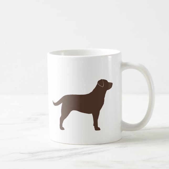 Chocolate Labrador Retriever Hund Silhouettes Kaffemugg (Höger)
