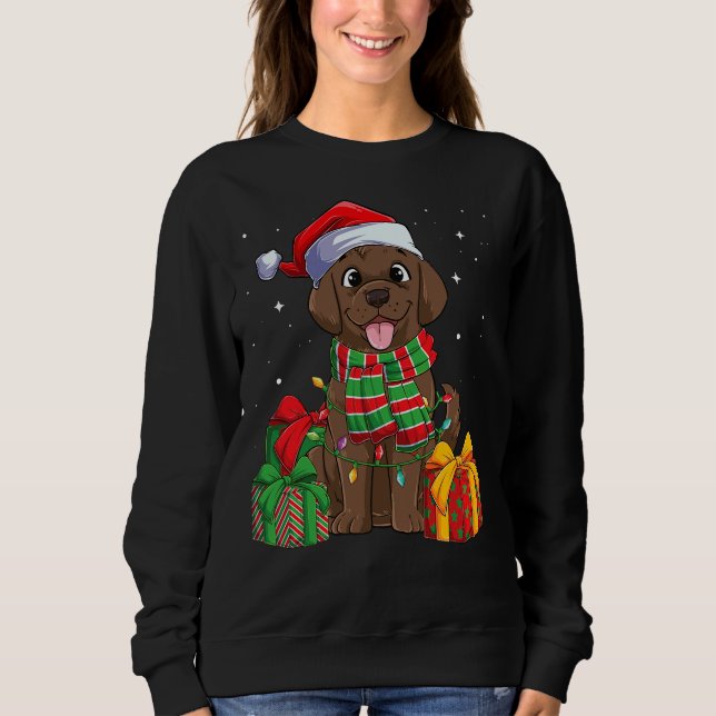 Chocolate Labrador Retriever jul Julafton Lab Do T Shirt (Framsida)