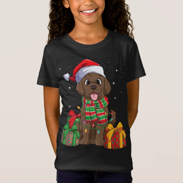 Chocolate Labrador Retriever jul Julafton Lab Do T Shirt (Framsida)