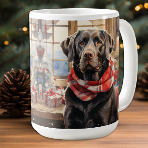 Chocolate Labrador Retriever jul Puppy Hund Kaffemugg