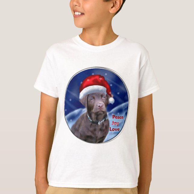 Chocolate Labrador Retriever-julgåvor T-shirt (Framsida)