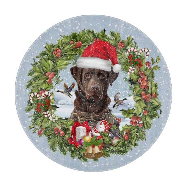 Chocolate Labrador Retriever, julkrans (Framsidan)