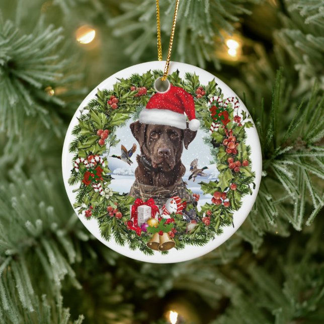 Chocolate Labrador Retriever, julkrans Julgransprydnad Keramik (Träd)