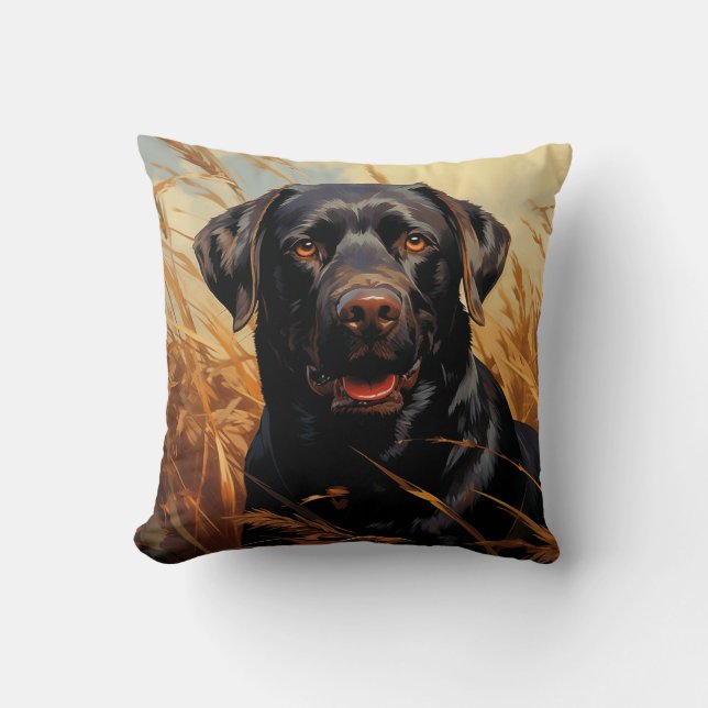 Chocolate Labrador Retriever Kudde (Framsida)
