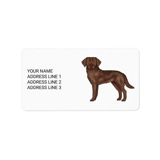 Chocolate Labrador Retriever Lab Konst Anpassad Te Adressetikett (Framsidan)