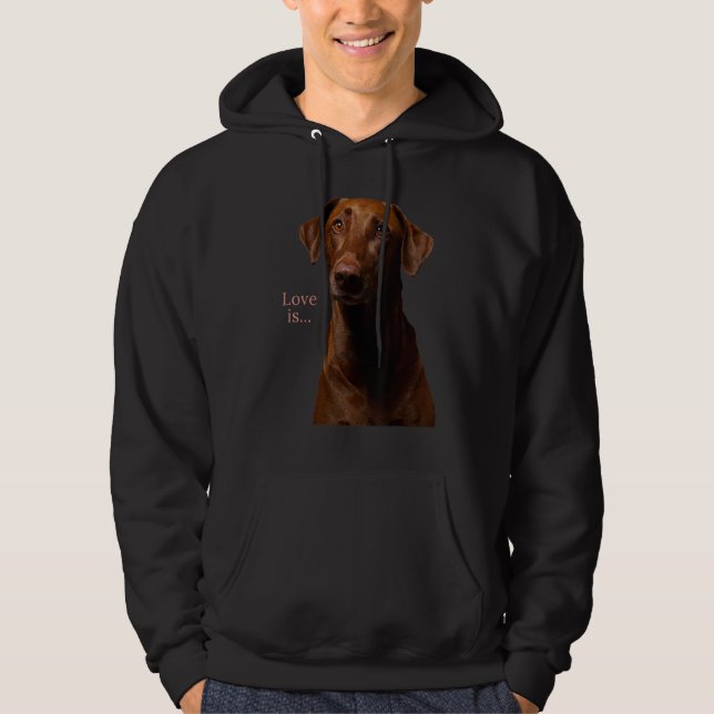 Chocolate Labrador Retriever Lab Tee Mamma Pappa Hoodie (Framsida)
