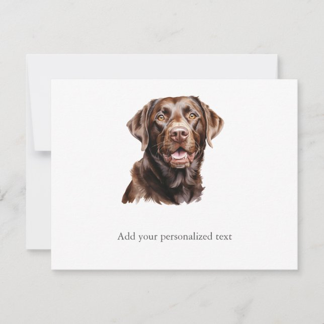 Chocolate Labrador Retriever Note Card Anteckningskort (Framsida)