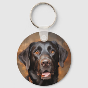 Chocolate Labrador Retriever Nyckelring