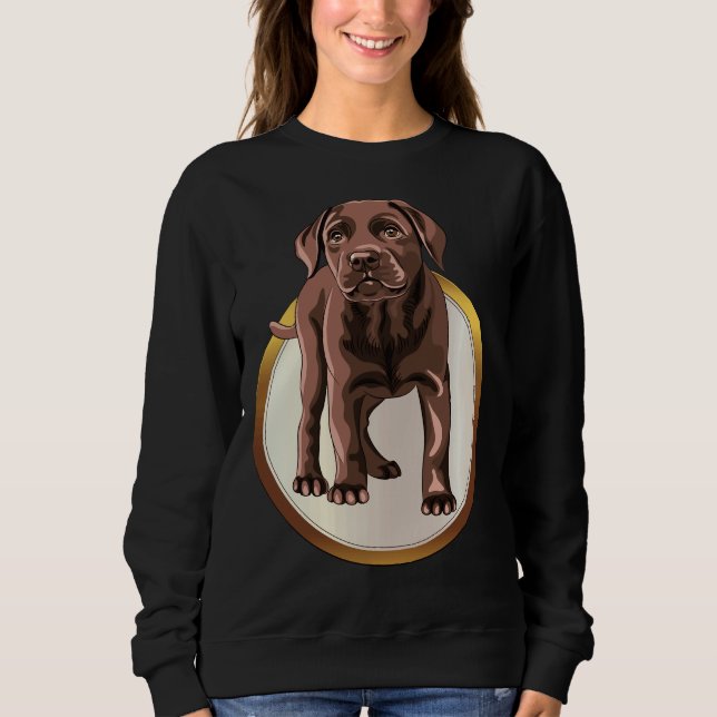 Chocolate Labrador Retriever på en vit Guld-medalj T Shirt (Framsida)