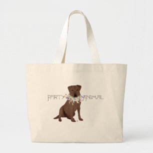 Chocolate Labrador Retriever Party Jumbo Tygkasse