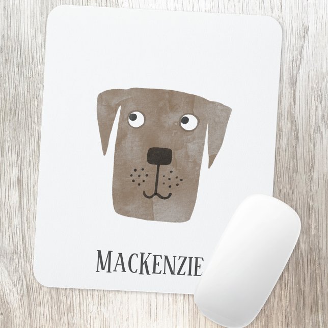 Chocolate Labrador Retriever Personlig Hund Musmatta (Fun Chocolate Labrador Retriever dog personalized name art mousemat)
