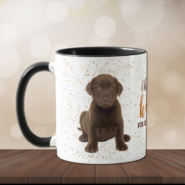 Chocolate Labrador Retriever Puppy Kisses Mugg (Skapare uppladdad)