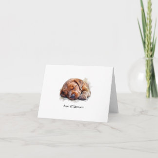 Chocolate Labrador Retriever Puppy Note Card Tack Kort