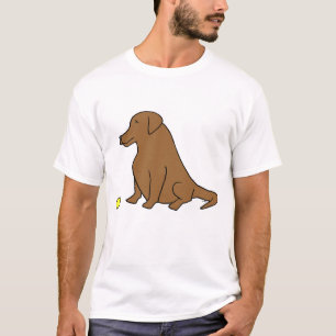 Chocolate Labrador Retriever Rolig hund Tecknad T Shirt