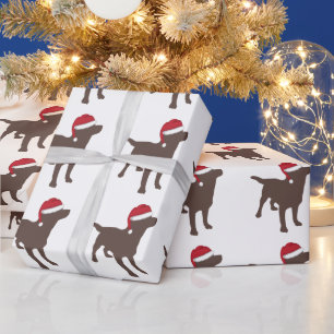 Chocolate Labrador Retriever Santa Hat jul Presentpapper