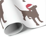 Chocolate Labrador Retriever Santa Hat jul Presentpapper<br><div class="desc">Labrador hämmare ...  choklad/valfri ...  med röd julhatt ...  hund älskare fick julomslag pappert från Ricaso (annat färg finns i lager)</div>