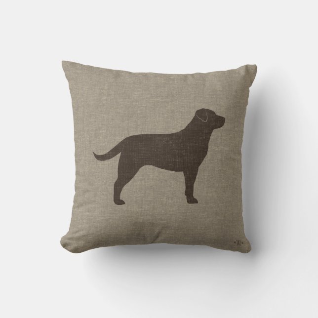 Chocolate Labrador Retriever Silhouette Hund aveln Kudde (Framsida)