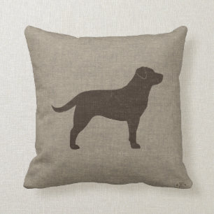 Chocolate Labrador Retriever Silhouette Hund aveln Kudde