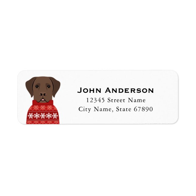 Chocolate Labrador-Returetiketter Returadress Etikett (Framsidan)