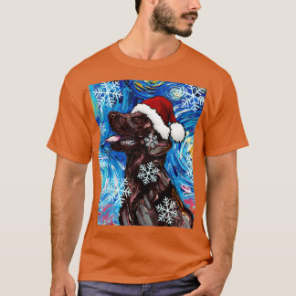 Chocolate Labrador Santa T Shirt