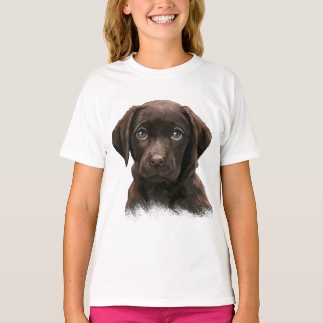 Chocolate Labrador T Shirt (Framsida)