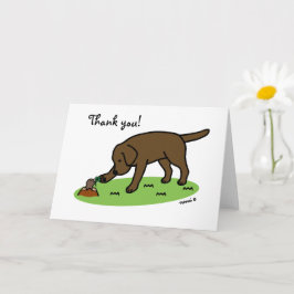 Chocolate Labrador - tack för ditt kort