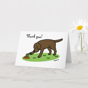Chocolate Labrador - tack för ditt kort