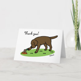 Chocolate Labrador - tack för ditt kort