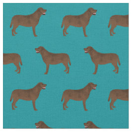 Chocolate Labrador teal Tyg