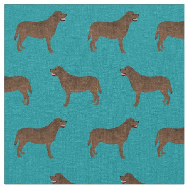 Chocolate Labrador teal Tyg (Närbild)
