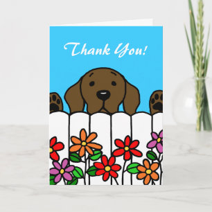 Chocolate Labrador tittar på dig Tack Kort