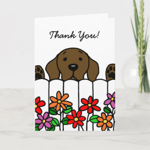 Chocolate Labrador tittar på dig Tack Kort