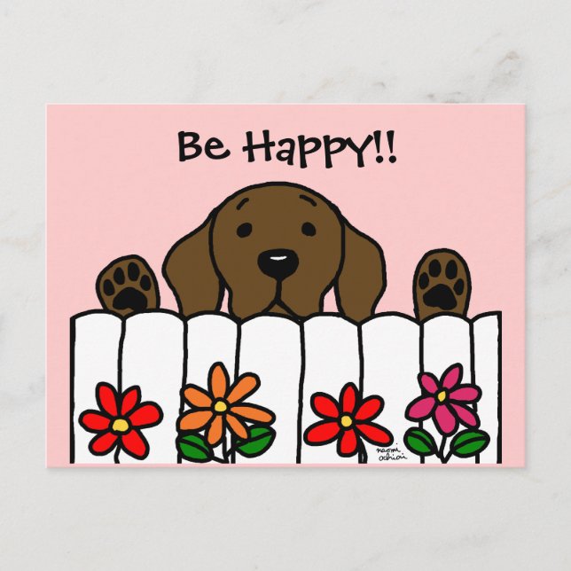 Chocolate Labrador tittar på dig Vykort (Framsida)