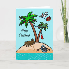 Chocolate Labrador Tropical jul Helgkort