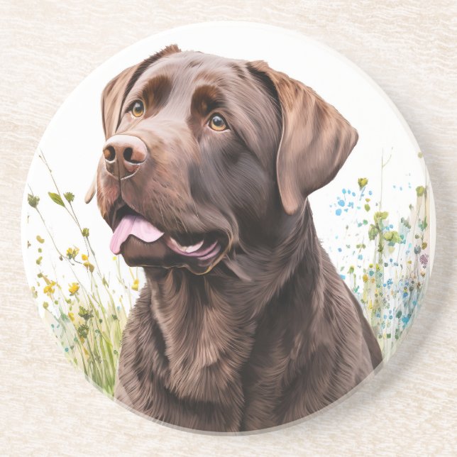 Chocolate Labrador Underlägg (Framsidan)