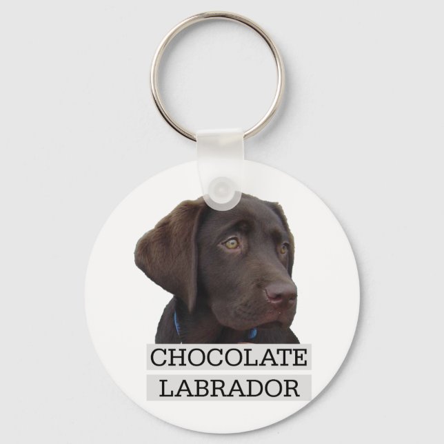 Chocolate Labrador Unik design! Nyckelring (Framsida)