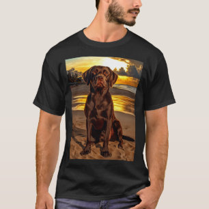 Chocolate Labrador vid Sunset T Shirt