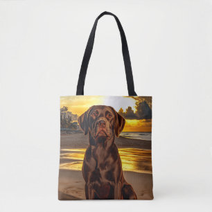 Chocolate Labrador vid Sunset Tygkasse