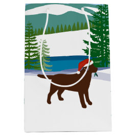 Chocolate Labrador - Vintervy för jul