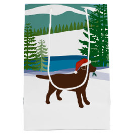 Chocolate Labrador - Vintervy för jul