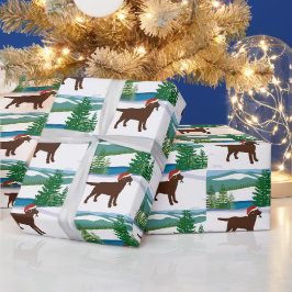 Chocolate Labrador - Vintervy för jul Presentpapper