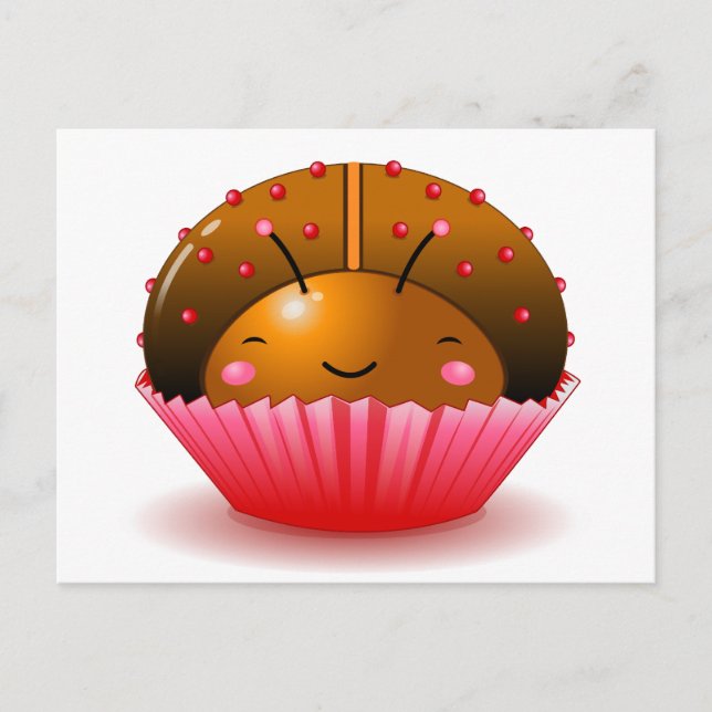 Chocolate Ladybug Cupcoa-vykort Vykort (Framsida)