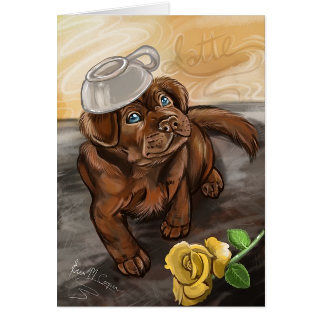 Chocolate Latte Lab Hälsningskort (Framsidan)