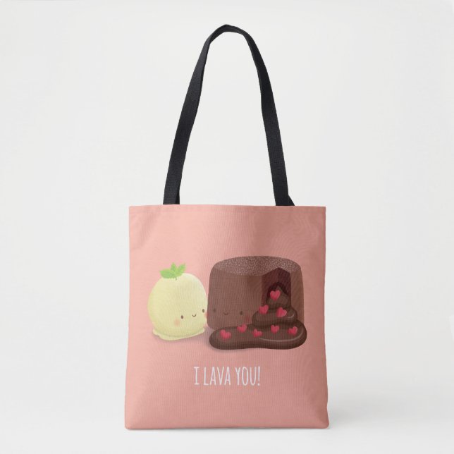 Chocolate Lava Cake och Vanilla Glass Pun Tote Tygkasse (Framsida)